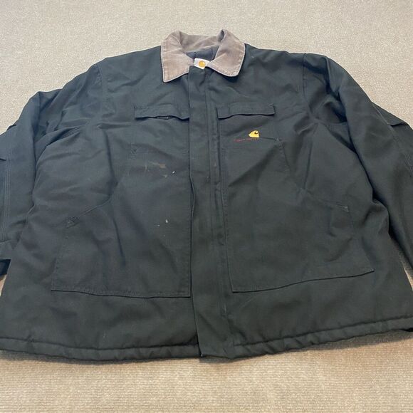 Carhartt Other - vtg Carhartt Traditional Jacket Chore Coat Mens 2XL Black Quilted USA Distressed